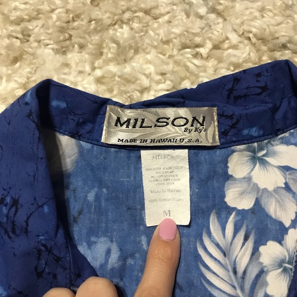 Vintage Milson by Ky’s blue Hawaiian short sleeve shirt - Picture 5 of 6
